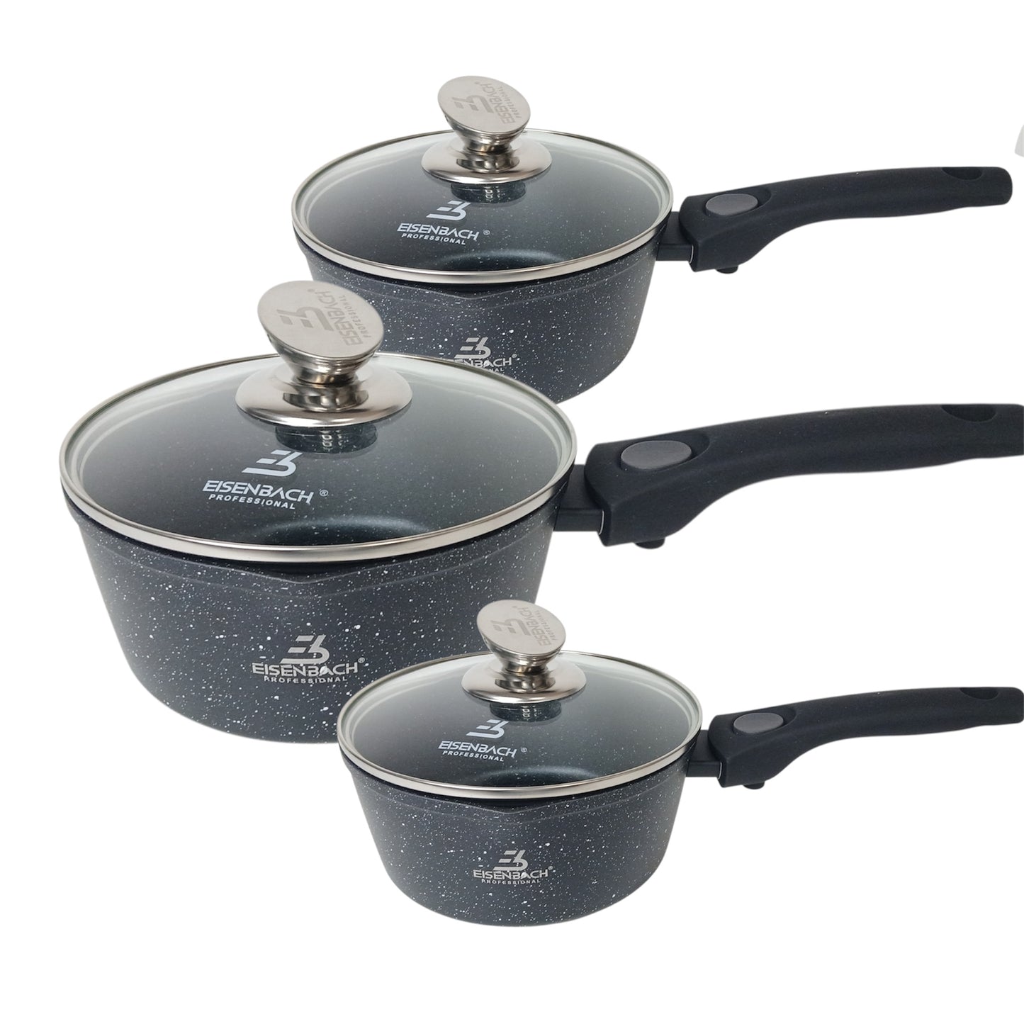 Lots 3 casseroles avec poignées amovible