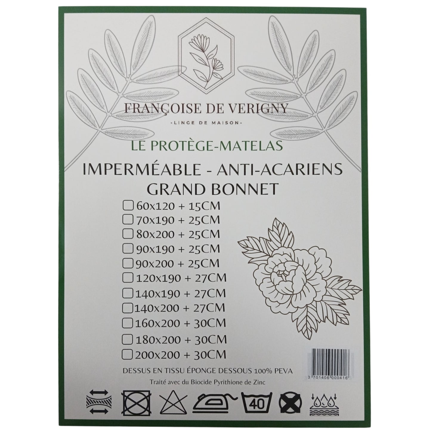 Protège- matelas imperméable anti-acarien