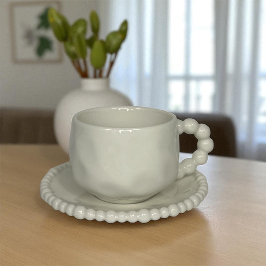 Service à café à perles en porcelaine 6 pièces